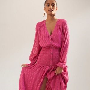 Anthropologie Pink Maxi Dress